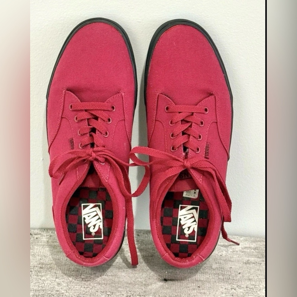 VANS Men’s Size 13 Atwood 721461 Padded Canvas Red Black Soles Sneakers Shoes